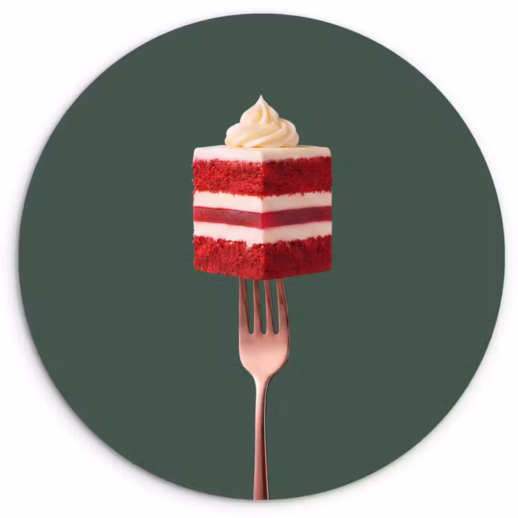 Muurcirkel - Cake - Vork - Rood — 1