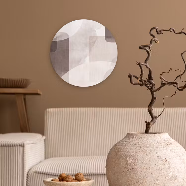 Muurcirkel - Abstracte vormen - Beige — 2