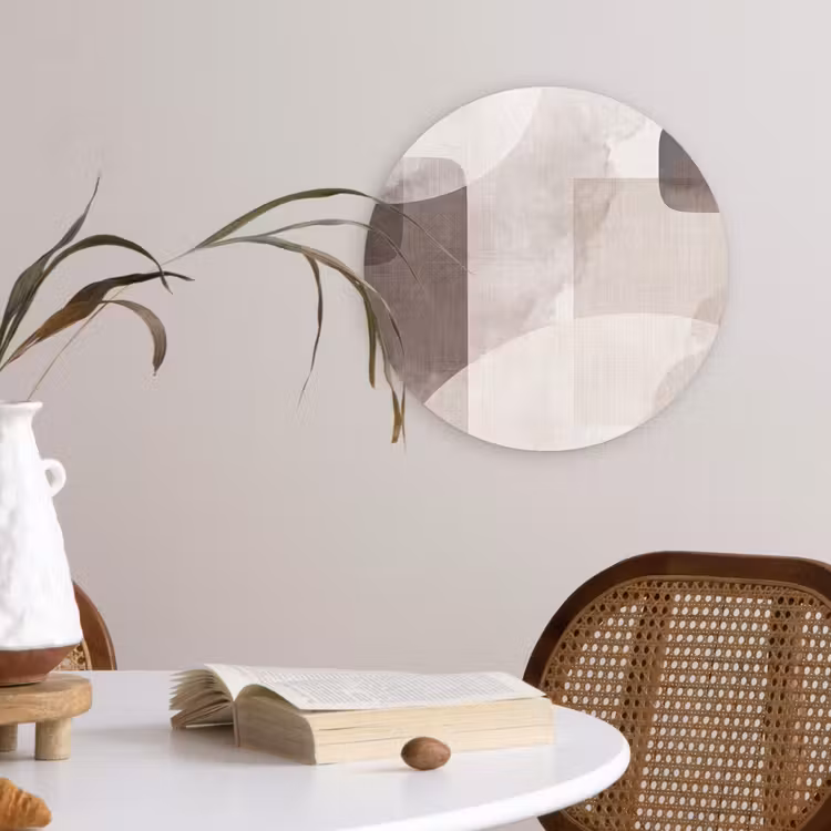 Muurcirkel - Abstracte vormen - Beige — 4