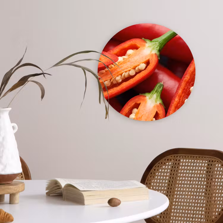 Muurcirkel - Chilipeper - Open - Rood — 4