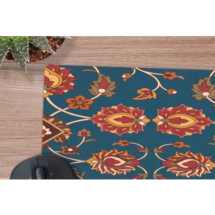 Muismat - Ornament - Flora - Traditioneel - Klassiek - Blauwgroen — 5