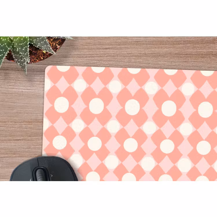 Muismat - Koraal - Retro - Geometrisch - Patroon — 4