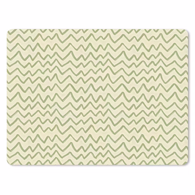Muismat - Saliegroen - Zigzag - Handgetekend - Patroon — 1