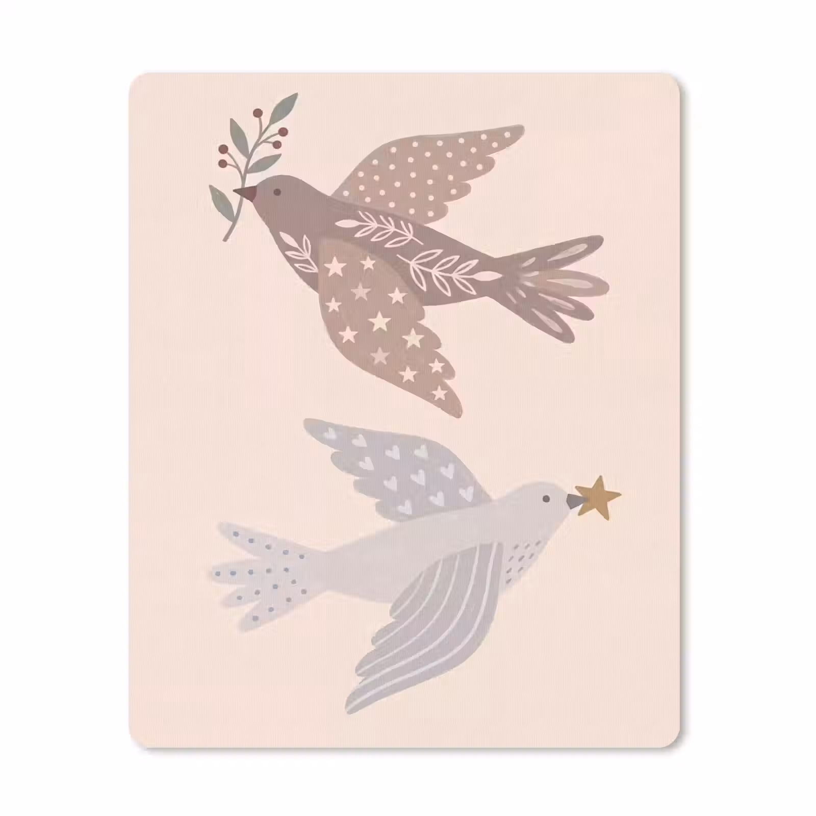 Muismat - Vogel - Bessen - Natuur - Modern - Beige — 1