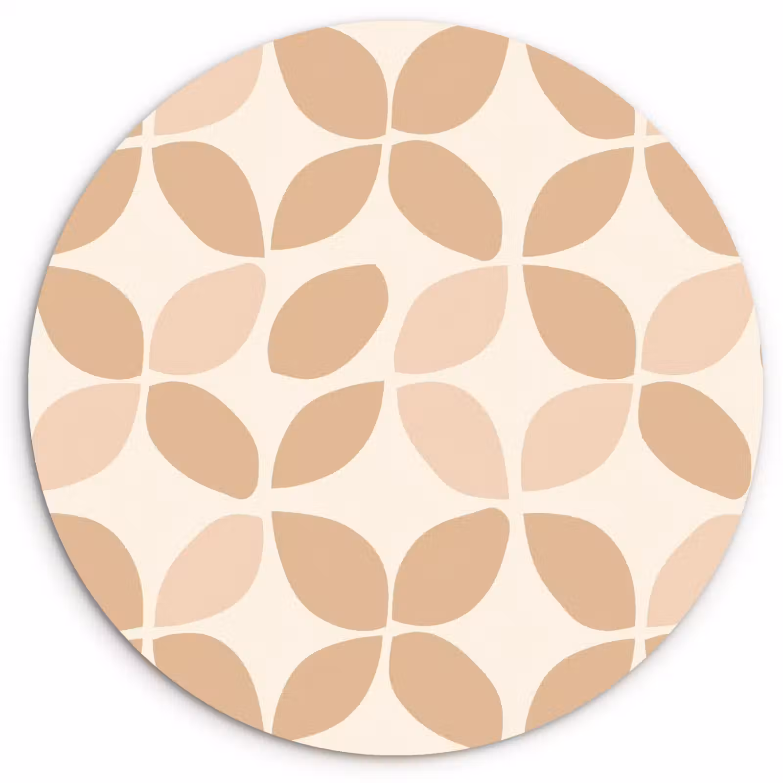 Muurcirkel - Beige - Bladeren - Minimalistisch - Patroon — 1