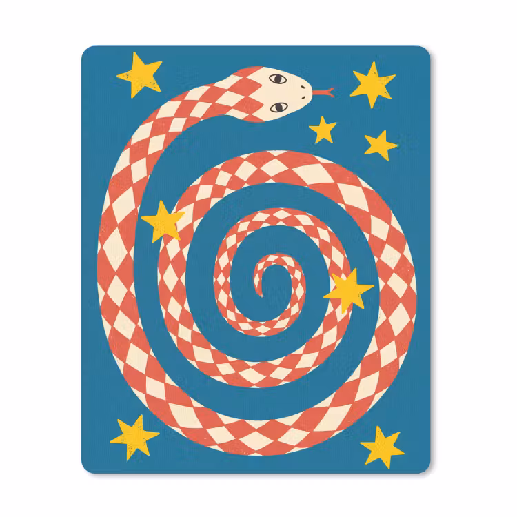 Muismat - Slang - Spiraal - Dieren - Illustratie - Rood — 1