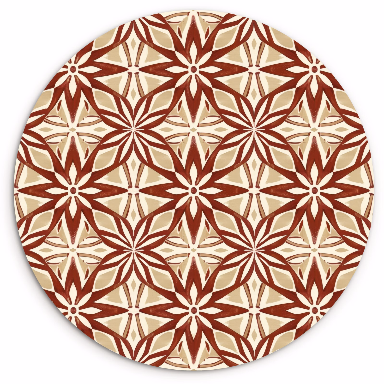 Muurcirkel - Bordeauxrood - Geometrisch - Tegel - Patroon — 1