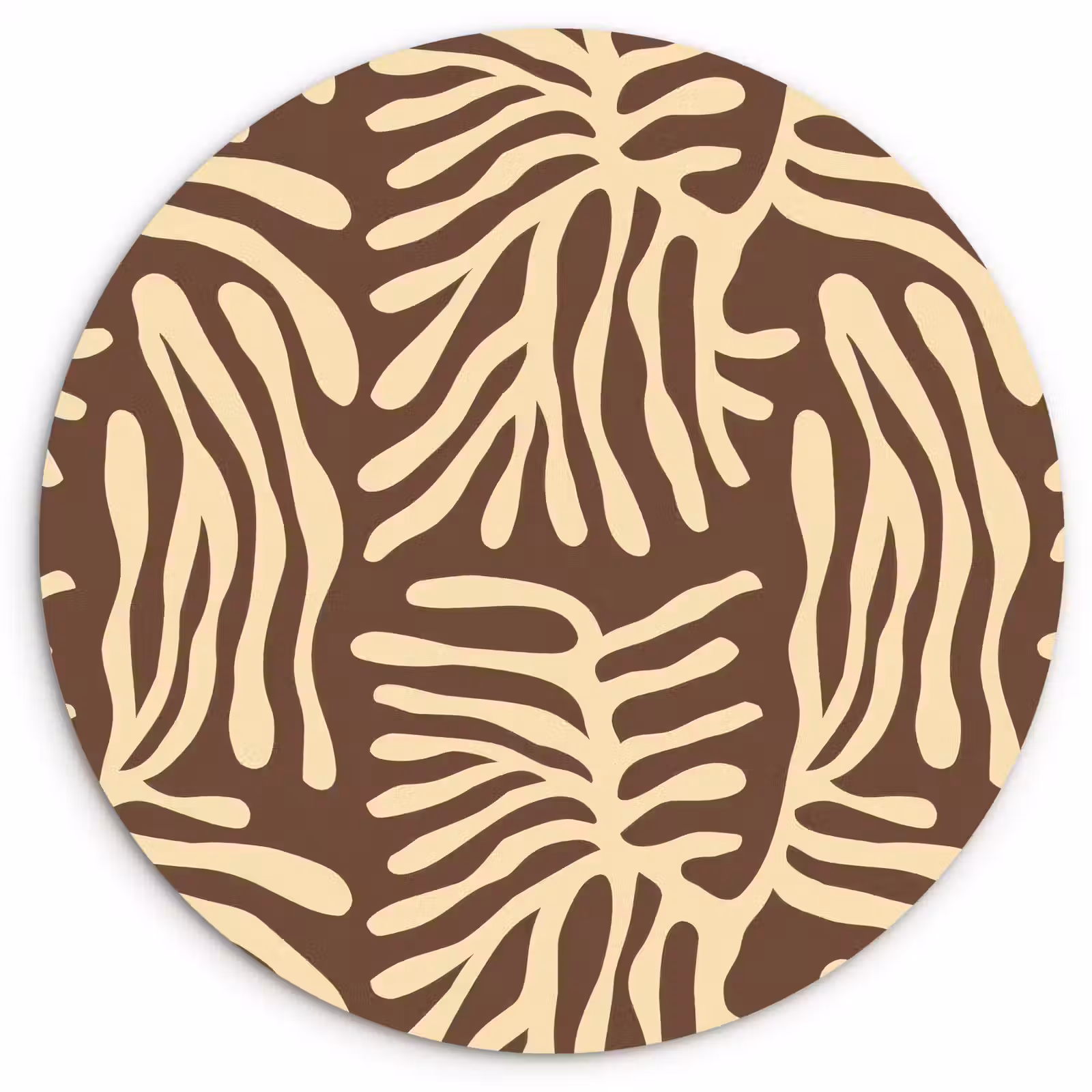 Muurcirkel - Bruin - Koraal - Expressief - Patroon — 1