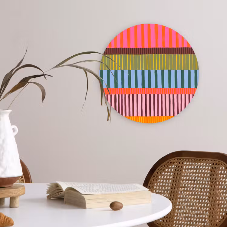 Muurcirkel - Abstract - Strepen - Modern - Kleurrijk - Kunst — 4