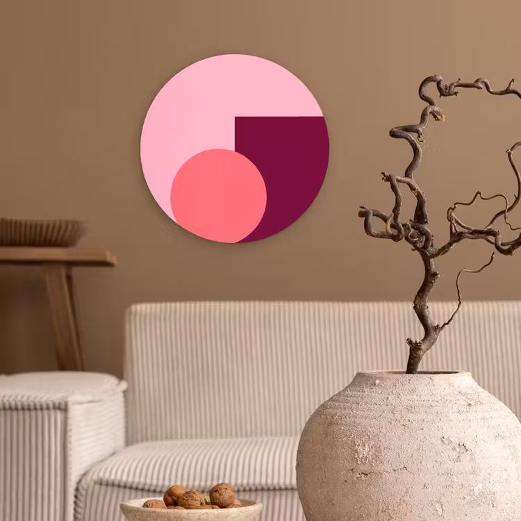 Muurcirkel - Abstract - Vormen - Roze - Modern - Design — 2