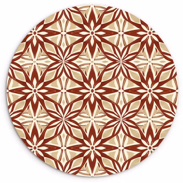 Muurcirkel - Bordeauxrood - Geometrisch - Tegel - Patroon — 1