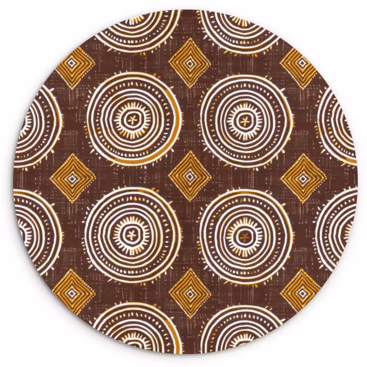 Muurcirkel - Chocoladebruin - Etnisch - Tribaal - Cirkels - Patroon — 1