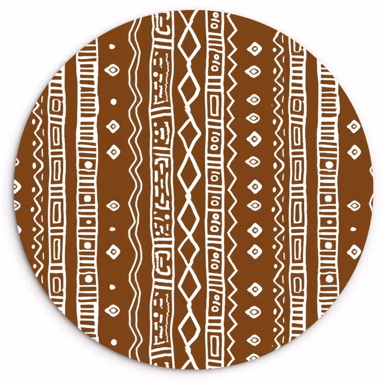 Muurcirkel - Chocoladebruin - Etnisch - Tribaal - Patroon — 1