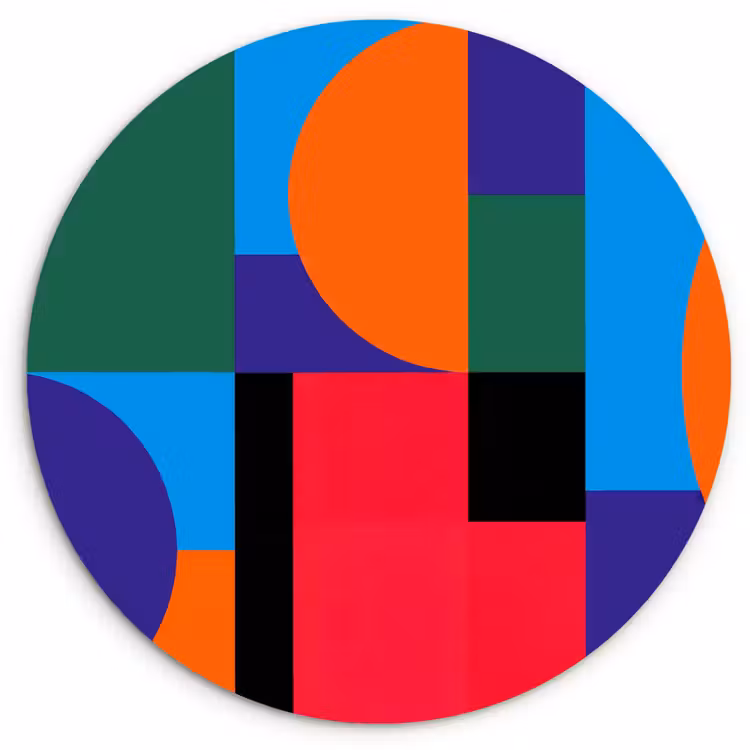Muurcirkel - Geometrisch - Abstract - Vormen - Kleurrijk - Modern — 1