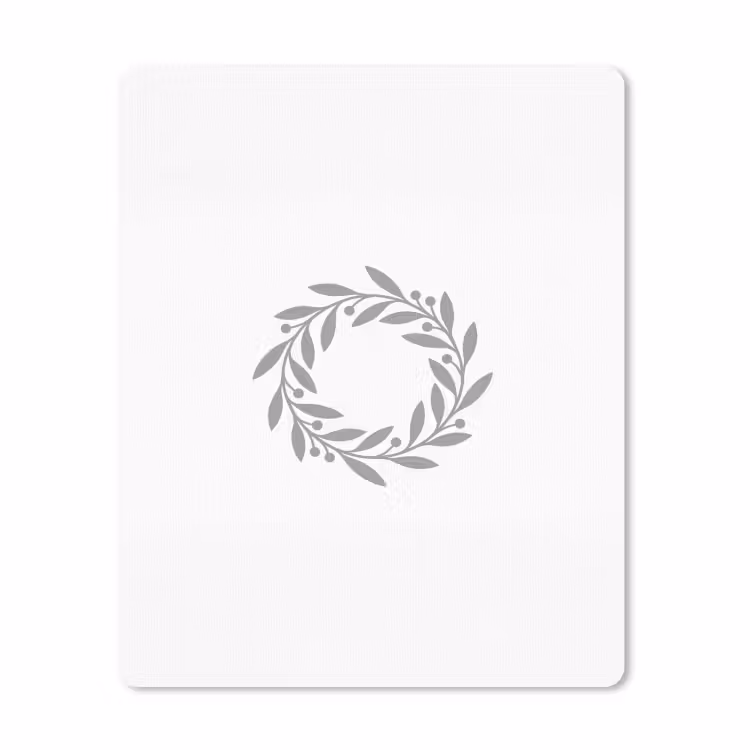 Muismat - Krans - Bladeren - Natuur - Minimalistisch - Grijs — 1