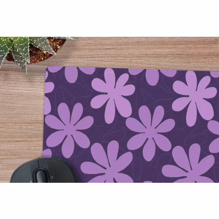 Muismat - Paars - Botanisch - Bloemen - Retro - Patroon — 4