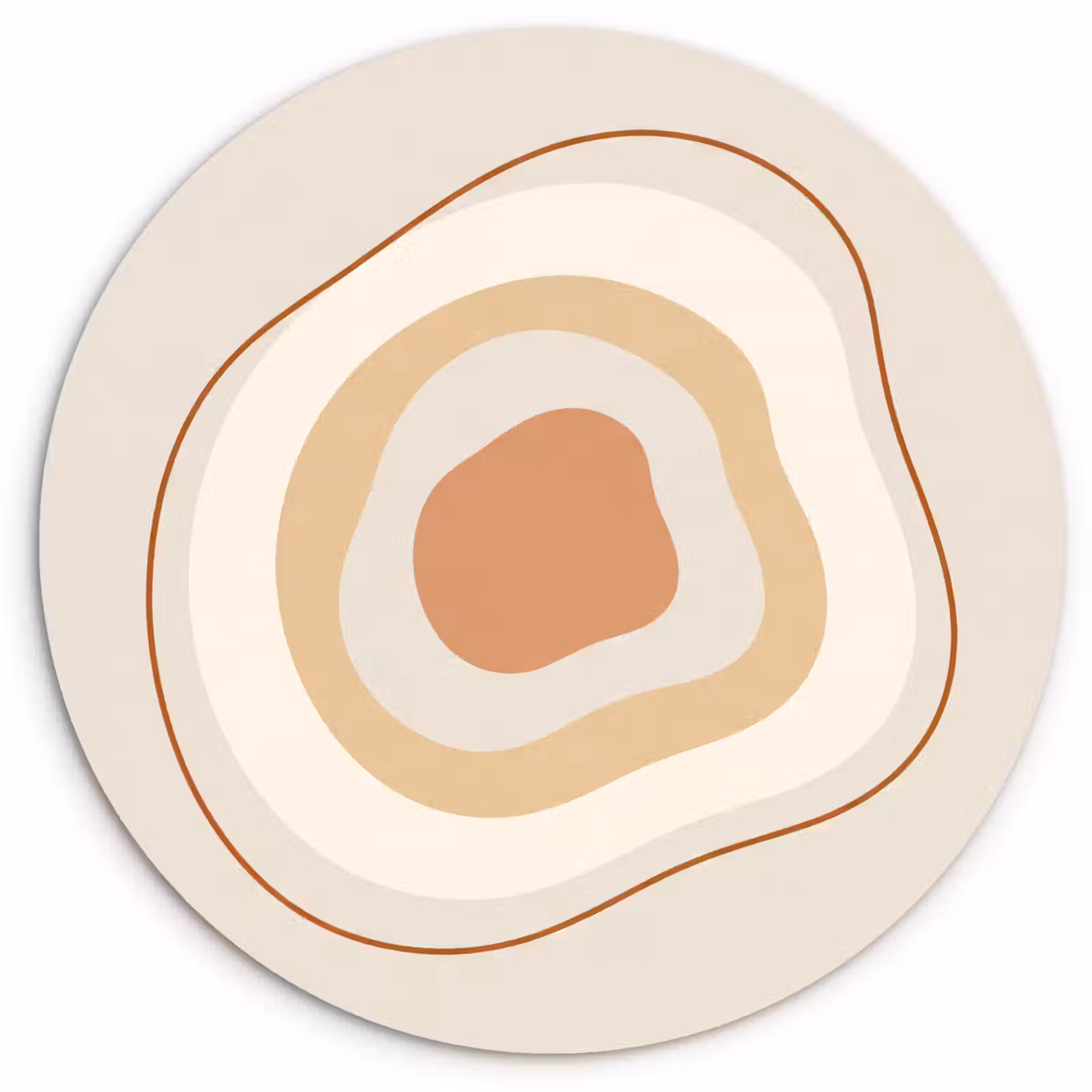 Muurcirkel - Abstract - Organisch - Modern - Beige - Kunst — 1