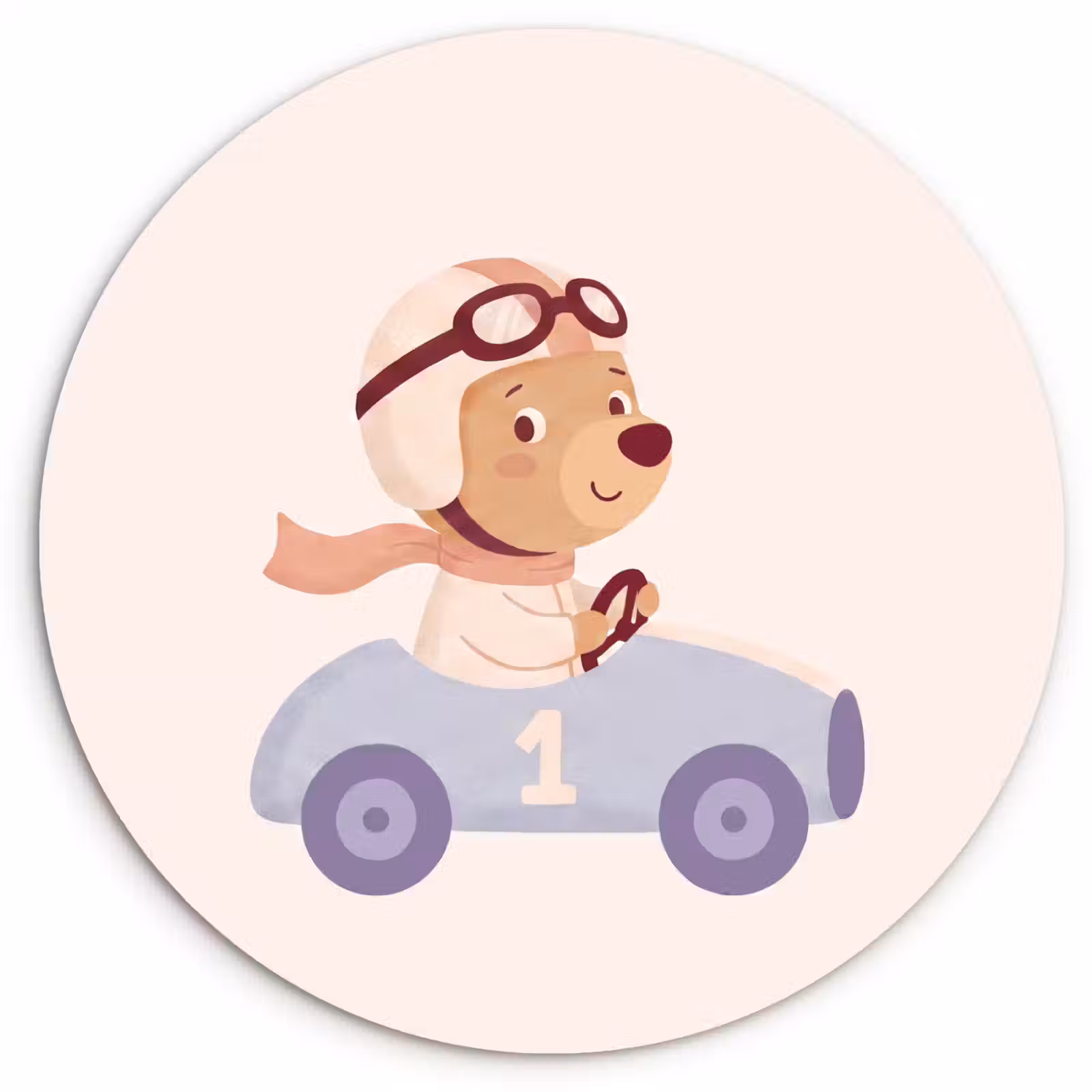 Muurcirkel - Beer - Auto - Kinderkamer - Cartoon - Speels — 1