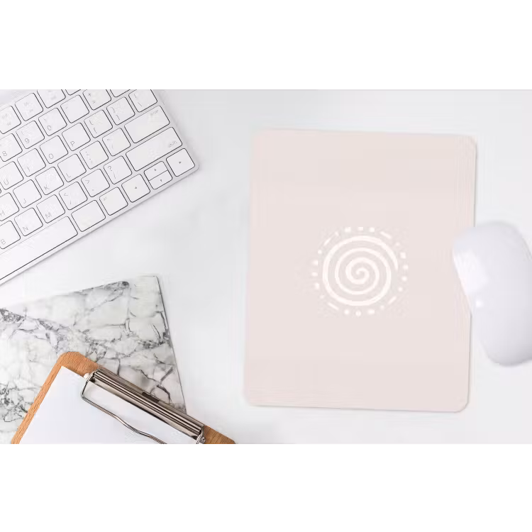 Muismat - Symbool - Spiraal - Abstract - Minimalistisch - Beige — 4