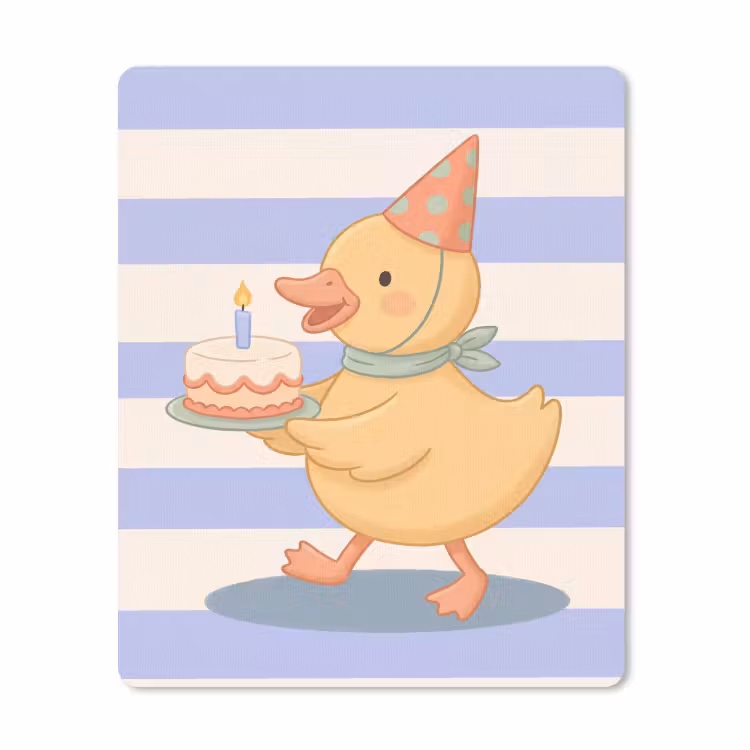 Muismat - Vogel - Feest - Taart - Kinder - Illustratie — 1