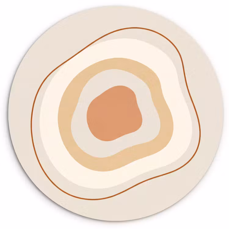 Muurcirkel - Abstract - Organisch - Modern - Beige - Kunst — 1