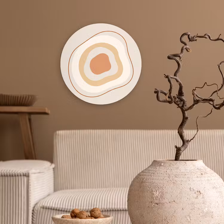 Muurcirkel - Abstract - Organisch - Modern - Beige - Kunst — 2