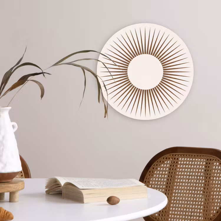 Muurcirkel - Abstract - Zon - Symbool - Modern - Beige — 4