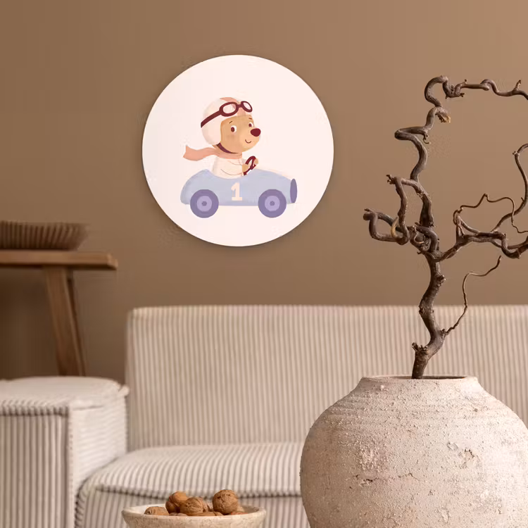 Muurcirkel - Beer - Auto - Kinderkamer - Cartoon - Speels — 2
