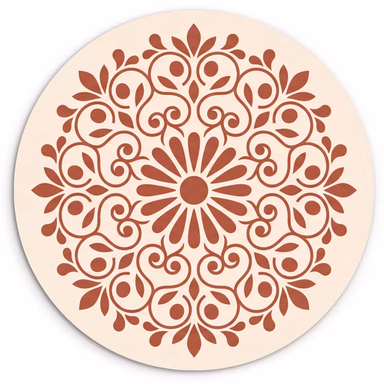Muurcirkel - Decoratie - Cirkel - Symmetrisch - Modern - Roodbruin — 1