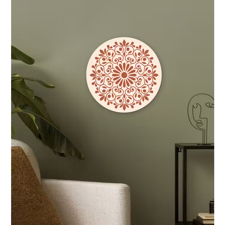Muurcirkel - Decoratie - Cirkel - Symmetrisch - Modern - Roodbruin — 3