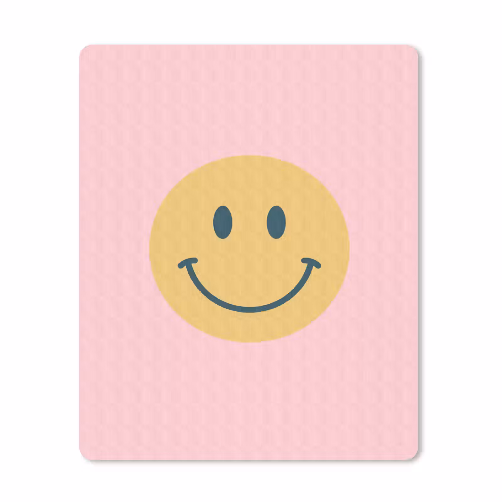 Muismat - Smiley - Geel - Roze - Symbool - Minimalistisch — 1