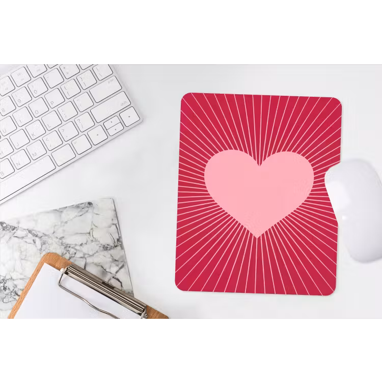 Muismat - Hart - Stralen - Liefde - Abstract - Roze — 4