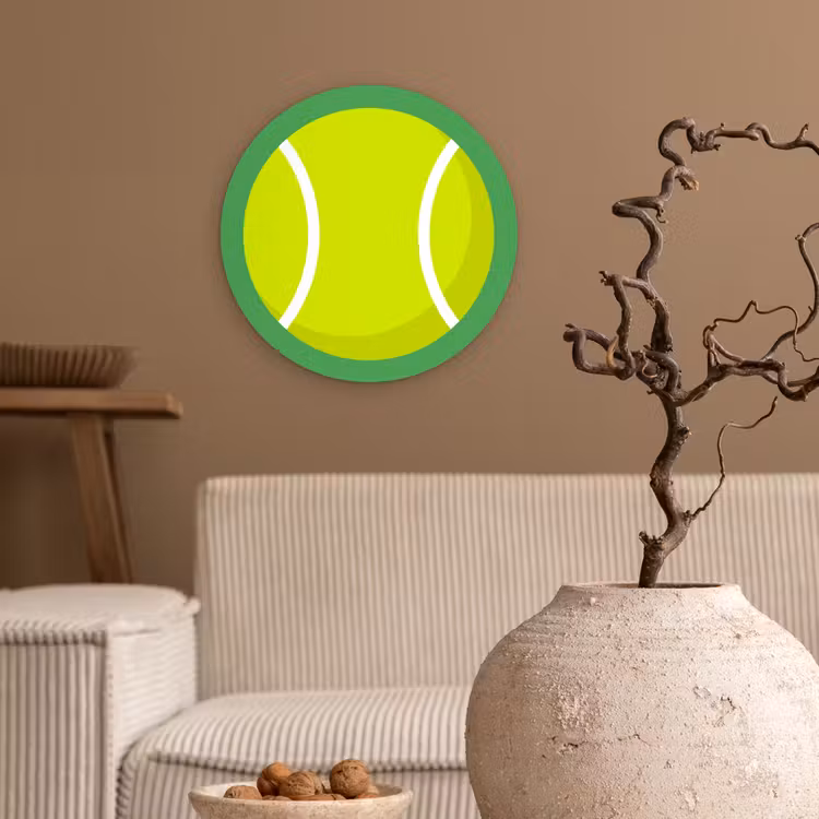 Muurcirkel - Bal - Geel - Sport - Groen - Illustratie — 2