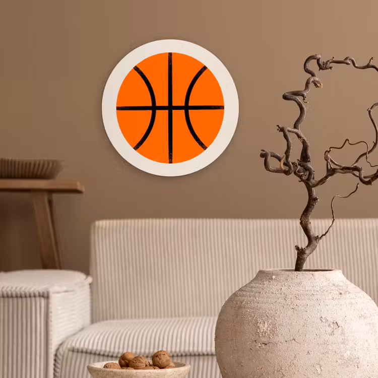 Muurcirkel - Basketbal - Bal - Sport - Illustratie - Oranje — 2