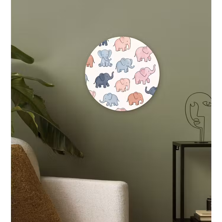 Muurcirkel - Dieren - Patroon - Kinderkamer - Pastel - Speels — 3
