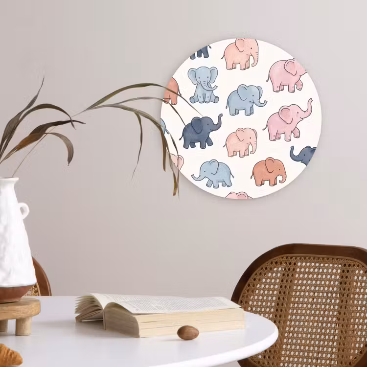 Muurcirkel - Dieren - Patroon - Kinderkamer - Pastel - Speels — 4