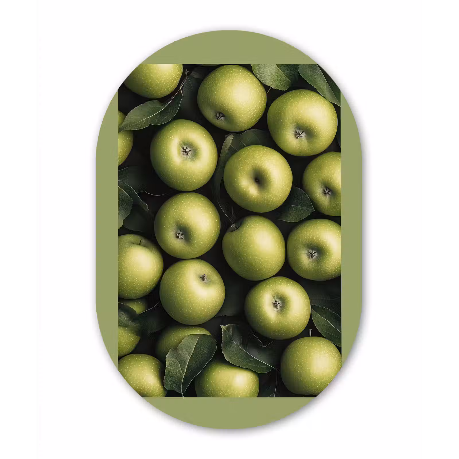 Muurovaal aluminium - Appels - Groen - bladeren — 1