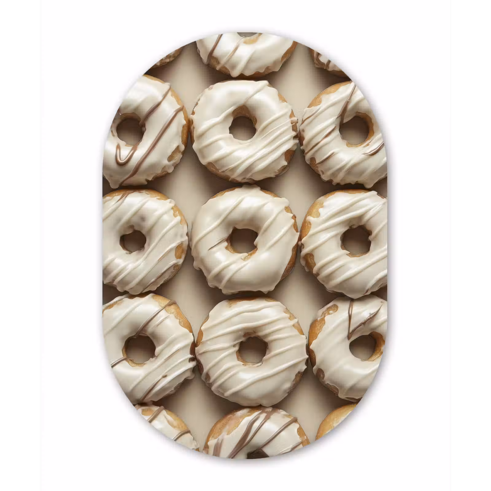 Muurovaal aluminium - Donuts - Chocolade - Wit - Beige — 1