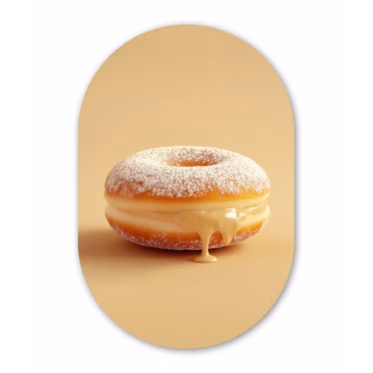 Muurovaal aluminium - Donut - Romig - Poedersuiker - Beige — 1