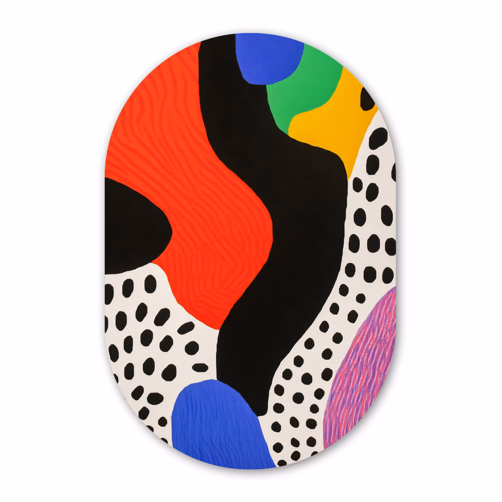 Muurovaal aluminium - Abstract - Vormen - Kleuren - Stippen — 1