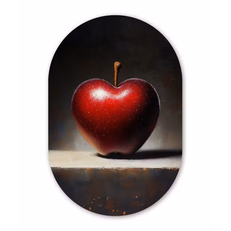 Muurovaal aluminium - Apple - Hart - Rood — 1