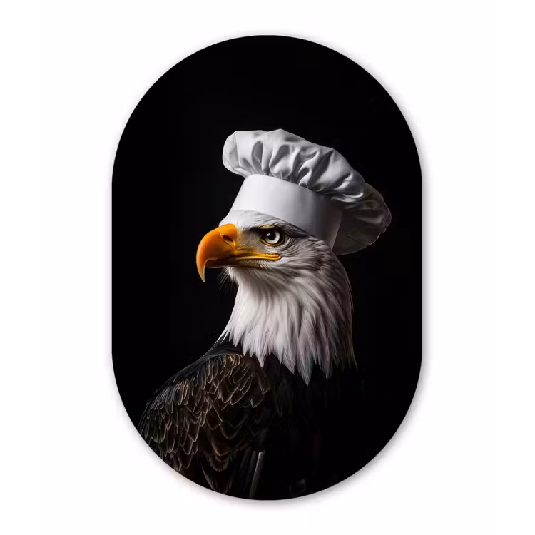 Muurovaal aluminium - Arend -Amerika - Koksmuts - Vogel - Stoer — 1