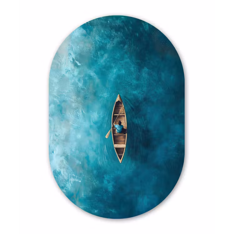 Muurovaal aluminium - Bootje - Water - Blauw — 1