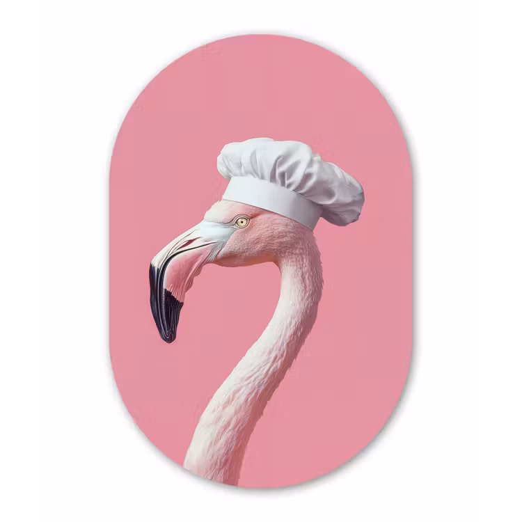 Muurovaal aluminium - Flamingo - Roze - Koksmuts - Vogel — 1
