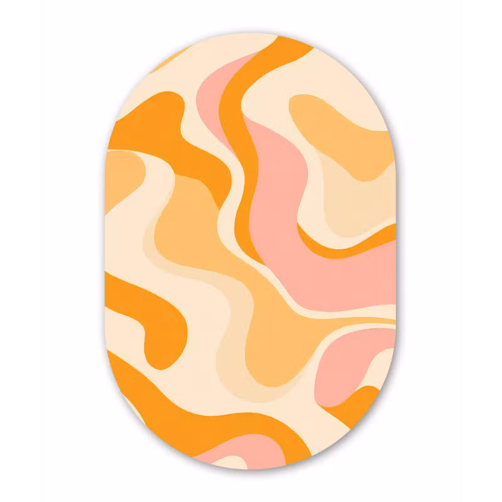 Muurovaal aluminium - Abstract - Golvend - Oranje — 1