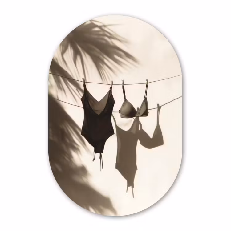 Muurovaal aluminium - Badkleding - Palmbomen - Schaduw - Tropisch — 1