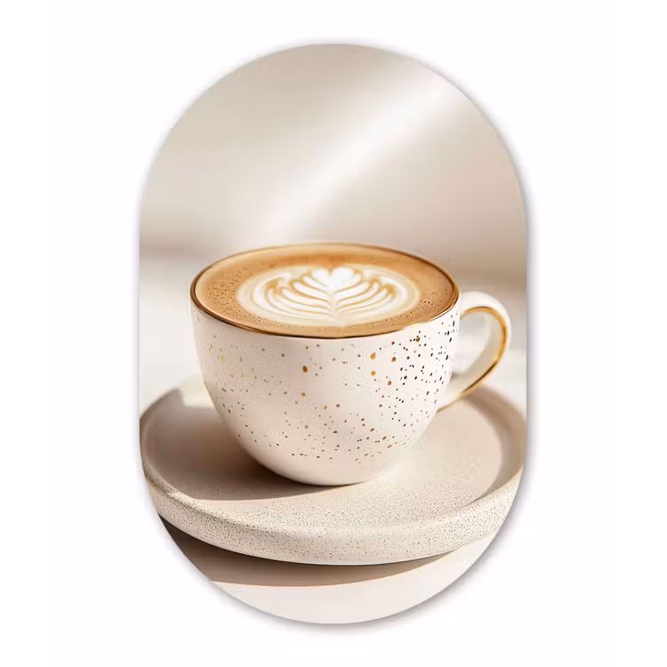 Muurovaal aluminium - Cappuccino - Schuim - Schotel - Beige — 1