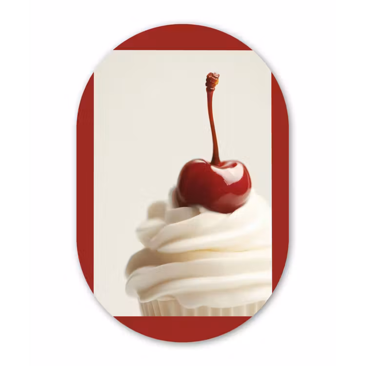 Muurovaal aluminium - Cupcake - Kers - Rood — 1