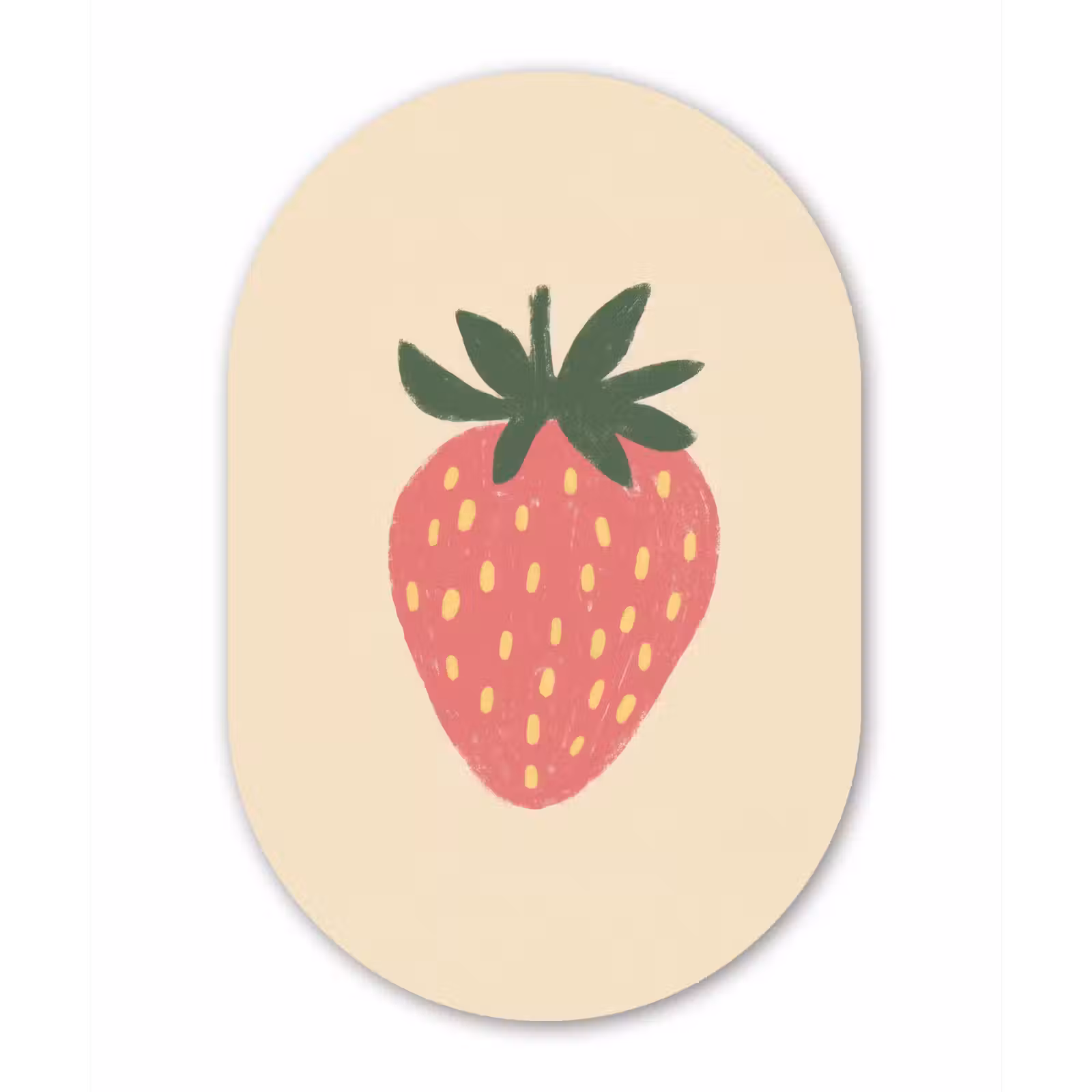 Muurovaal aluminium - Aardbei - Minimalistisch - Rood - Fruit — 1