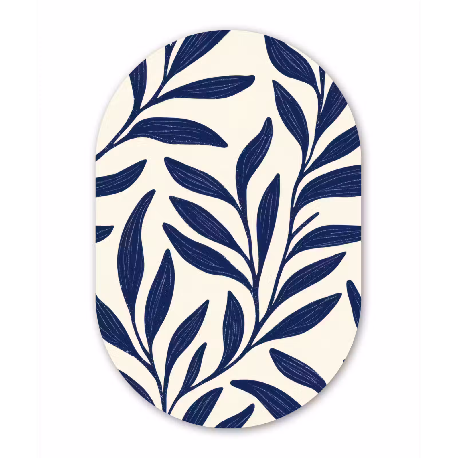 Muurovaal aluminium - Bladeren - Klimop - Donkerblauw — 1